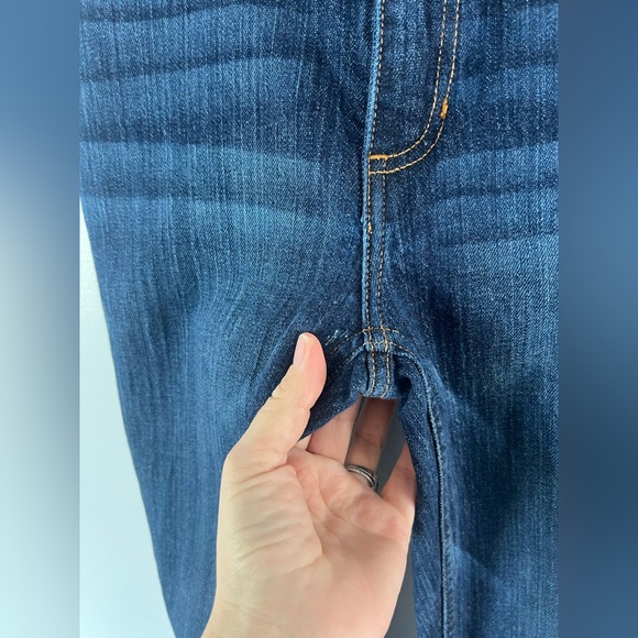 Kimes Ranch Jennifer Dark Wash High Rise Flare Leg With Trouser Hem Jeans - Picture 10 of 11